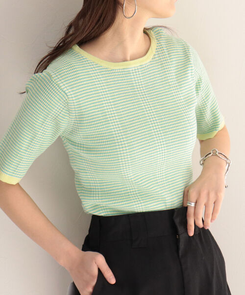 fredy emue（フレディエミュ）の「リブニット半袖プルオーバー（ニット/セーター・レディース・グリーン系その他7/レッド系その他/ブルー系その他7・38）」の22枚目の写真