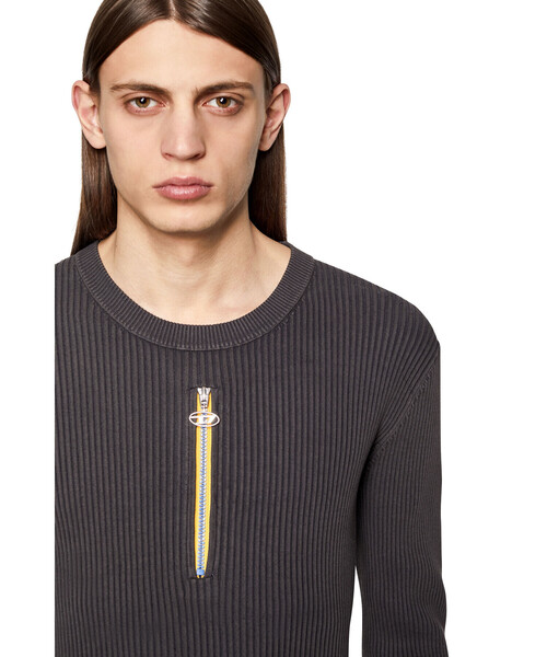 DIESEL ジップニット DIESEL｜メンズ ニット メッシュジップニットパーカー K-LIDY