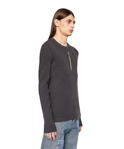 DIESEL（ディーゼル）の「メンズ ニット リブ ジップデザイン（ニット