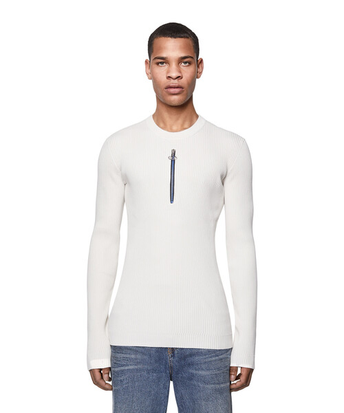 DIESEL（ディーゼル）の「メンズ ニット リブ ジップデザイン（ニット/セーター・メンズ・グレー/ホワイト・LARGE/XX-LARGE/MEDIUM/SMALL/X-LARGE/X-SMALL）」の21枚目の写真