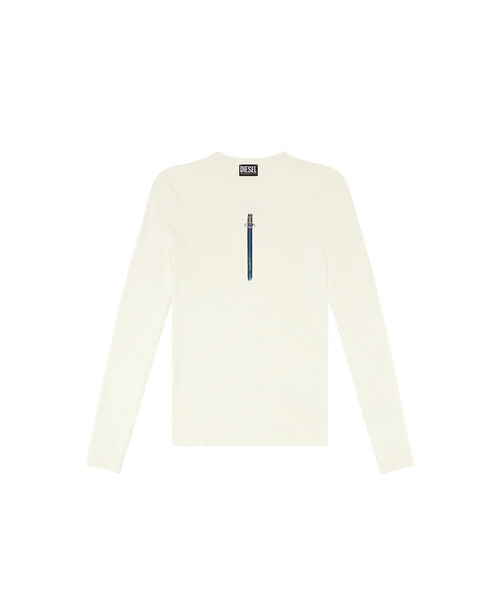 DIESEL（ディーゼル）の「メンズ ニット リブ ジップデザイン（ニット/セーター・メンズ・グレー/ホワイト・LARGE/XX-LARGE/MEDIUM/SMALL/X-LARGE/X-SMALL）」の22枚目の写真