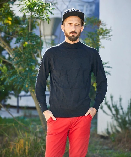 RAWLIFE(ロウライフ)の「BACK SPIN!/バックスピン!/STARBORDER KNIT(ニット/セーター・メンズ・レッド/ブラック/ホワイト・MEDIUM/LARGE/X-LARGE)」の2枚目の写真