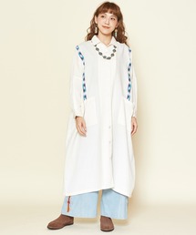 チャイハネ | 【チャイハネ】サンダー刺繍シャツワンピース(シャツワンピース)