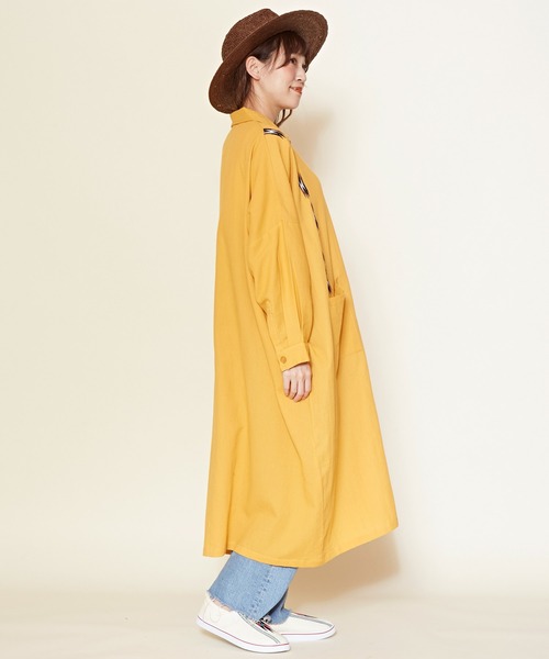 チャイハネ（チャイハネ）の「【チャイハネ】サンダー刺繍シャツワンピース（シャツワンピース・レディース・パープル/ネイビー/ベージュ/ターコイズブルー/グリーン/マスタード・FREE）」の10枚目の写真