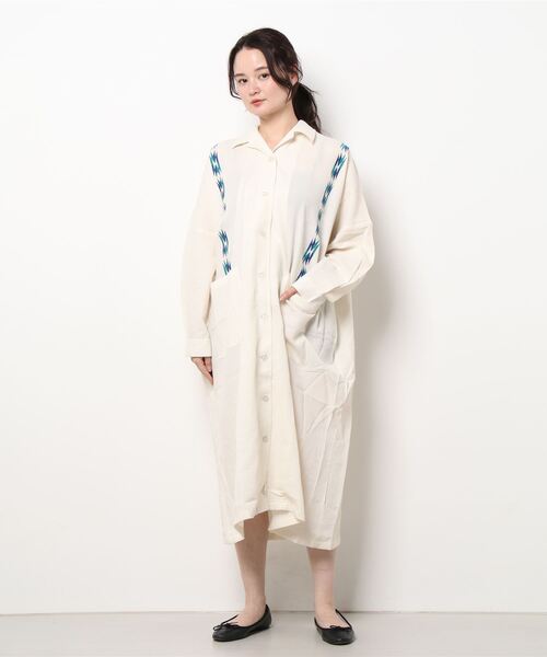 チャイハネ（チャイハネ）の「【チャイハネ】サンダー刺繍シャツワンピース（シャツワンピース・レディース・パープル/ネイビー/ベージュ/ターコイズブルー/グリーン/マスタード・FREE）」の17枚目の写真