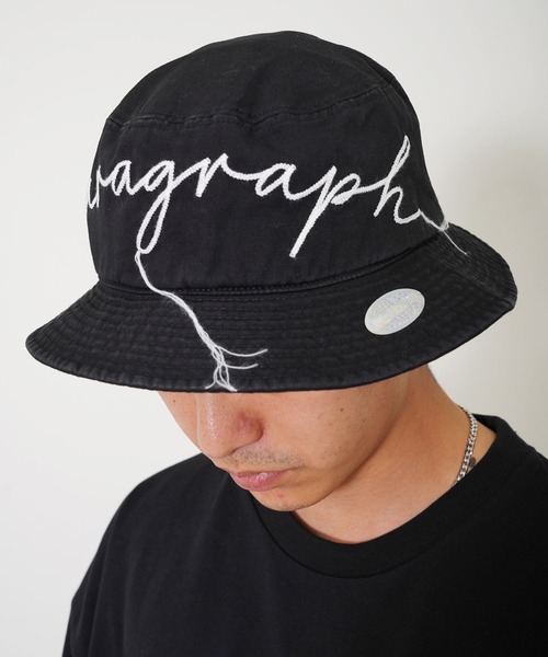 Paragraph（パラグラフ）の「Paragraph パラグラフ ヴィンテージ ロゴ刺繍 バケットハット（ハット・メンズ・ネイビー/ブラック/ベージュ・FREE）」の2枚目の写真