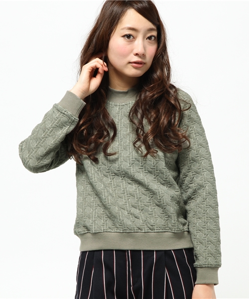 OUTLET(アウトレット)の「【WHO'S WHO gallery】BChineckpo(Tシャツ/カットソー・レディース・カーキ/ネイビー/オフホワイト・FREE)」の1枚目の写真