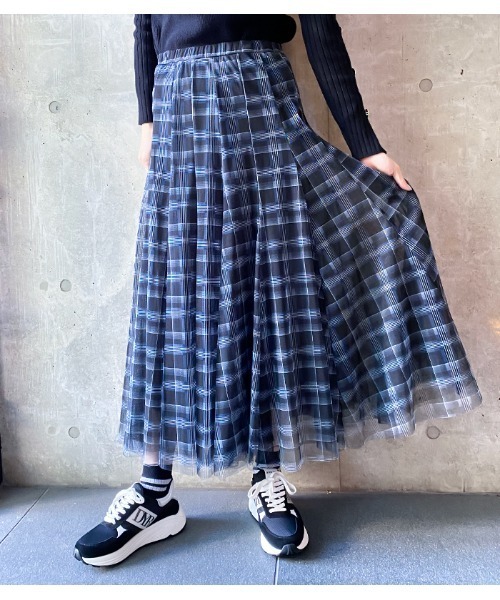 Toranoi トラノイ Rose デザートローズ のファッション Rose デザートローズ のスカート スカート チェック柄チュールスカート スカート Desert Desert 期間限定の大きなメリット