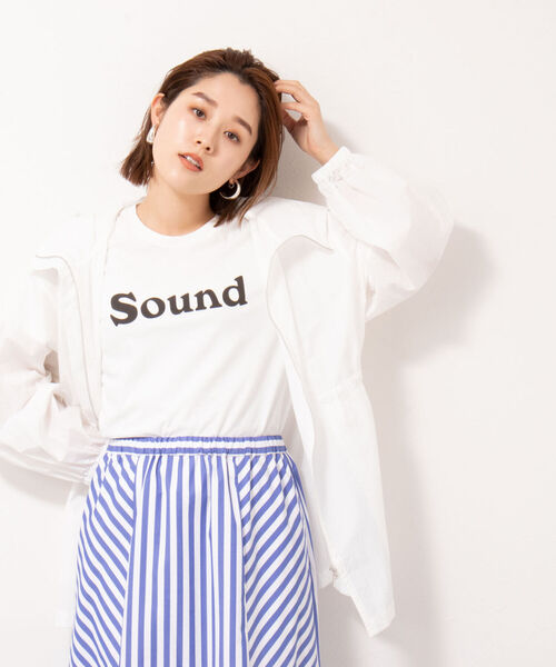 FLAVOR TEE（フレーバーティ）の「【FLAVOR TEE/フレーバーティ】SOUND Tシャツ（Tシャツ/カットソー・レディース・オフホワイト/グレイッシュベージュ/ベビーピンク・FREE）」の9枚目の写真