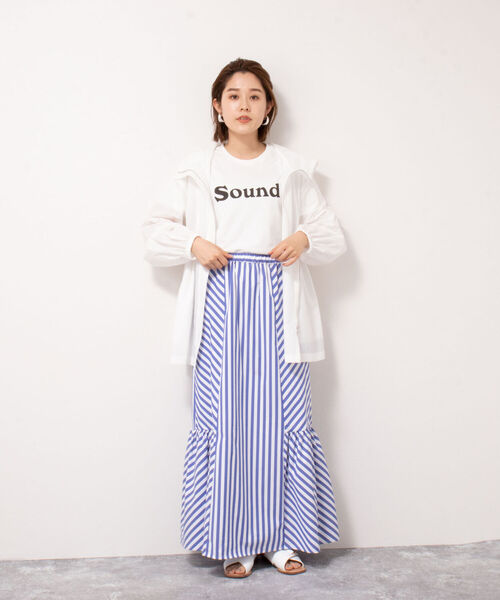 FLAVOR TEE（フレーバーティ）の「【FLAVOR TEE/フレーバーティ】SOUND Tシャツ（Tシャツ/カットソー・レディース・オフホワイト/グレイッシュベージュ/ベビーピンク・FREE）」の5枚目の写真