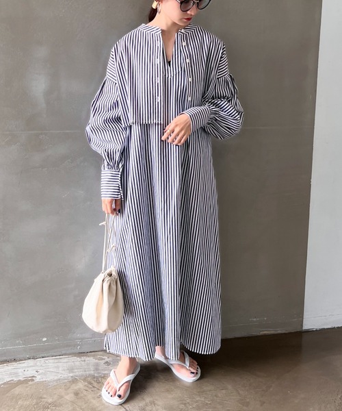 feepur(フェピュール)の「メニーウェイアソートSETシャツワンピ(シャツワンピース・レディース・チャコールグレー/オフホワイト/ホワイト×ブルー/ホワイト×ブラック/ピンクベージュ・MEDIUM)」の3枚目の写真