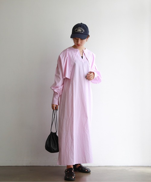 feepur(フェピュール)の「メニーウェイアソートSETシャツワンピ(シャツワンピース・レディース・チャコールグレー/オフホワイト/ホワイト×ブルー/ホワイト×ブラック/ピンクベージュ・MEDIUM)」の8枚目の写真