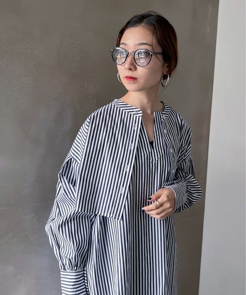 Esesensation シャツワンピ（中古）黒裾グレー　（フリー）美品　値下 Esesensation シャツワンピ（中古）黒裾グレー （フリー）美品 値下