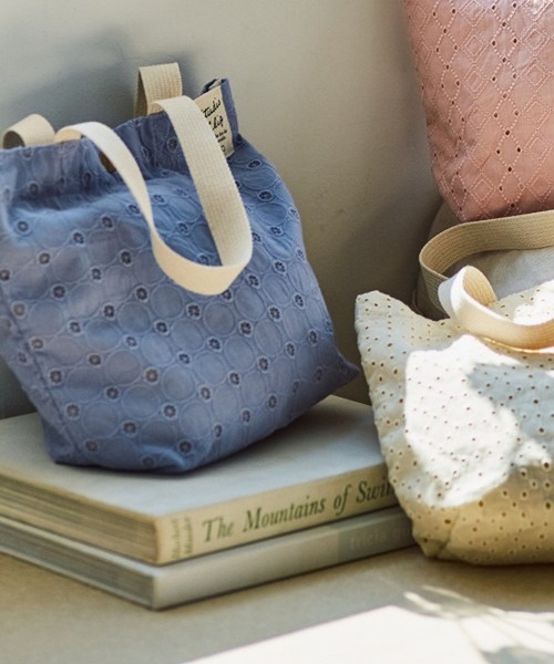 studio CLIP(スタディオクリップ)の「レースロゴトートバッグ(エコバッグ/サブバッグ・レディース・ピンク/ホワイト/グリーン/パープル・FREE)」の4枚目の写真