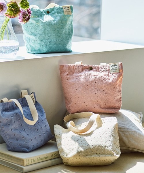 studio CLIP(スタディオクリップ)の「レースロゴトートバッグ(エコバッグ/サブバッグ・レディース・ピンク/ホワイト/グリーン/パープル・FREE)」の5枚目の写真