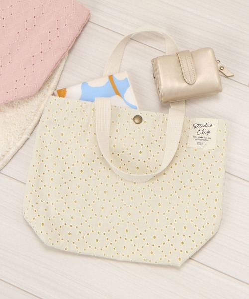 studio CLIP(スタディオクリップ)の「レースロゴトートバッグ(エコバッグ/サブバッグ・レディース・ピンク/ホワイト/グリーン/パープル・FREE)」の6枚目の写真