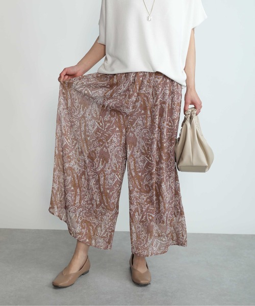 PICCIN(ピッチン)の「ラメストライプペイズリーパンツ(その他パンツ・レディース・ピンク/サックスブルー/ブラウン・M/L)」の1枚目の写真