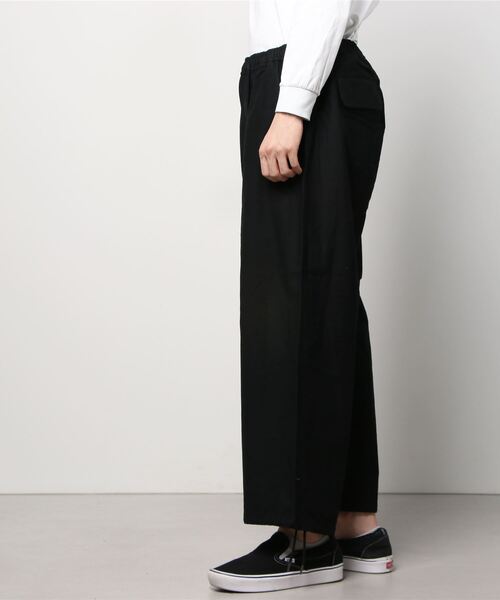 NANO universe（ナノユニバース）の「LB.03/バックサテンイージーワイドパンツ（その他パンツ・メンズ・カーキ/ブラック/ベージュ・S/L/M）」の5枚目の写真