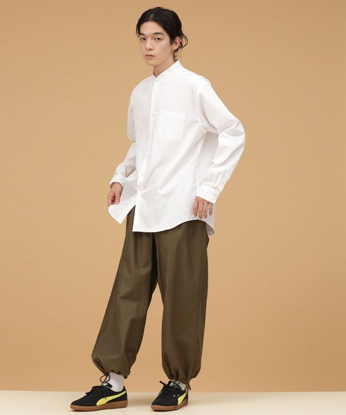 NANO universe（ナノユニバース）の「LB.03/バックサテンイージーワイドパンツ（その他パンツ・メンズ・カーキ/ブラック/ベージュ・S/L/M）」の21枚目の写真