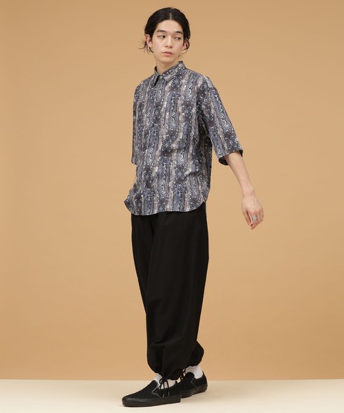 NANO universe（ナノユニバース）の「LB.03/バックサテンイージーワイドパンツ（その他パンツ・メンズ・カーキ/ブラック/ベージュ・S/L/M）」の19枚目の写真