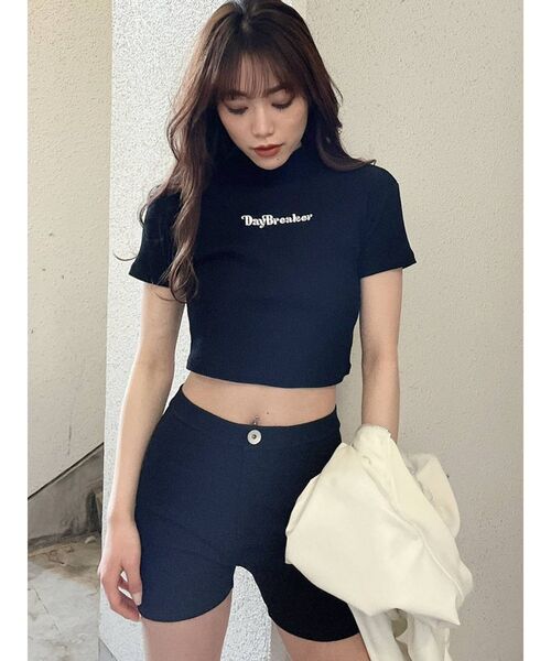 GYDA(ジェイダ)の「リブタイトショートパンツ(レギンス/スパッツ・レディース・ブラック/グレー・SMALL)」の21枚目の写真
