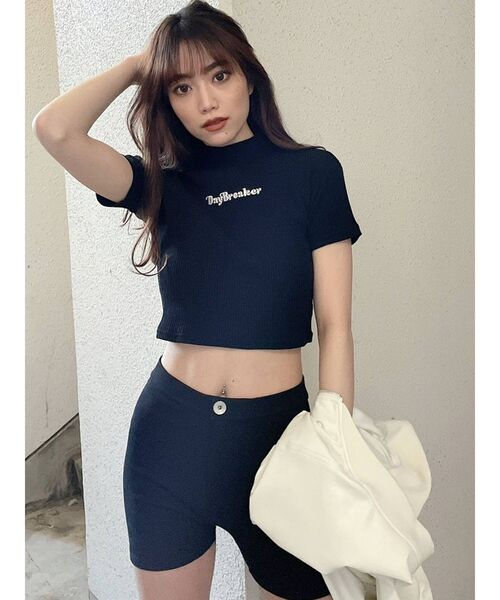 GYDA(ジェイダ)の「リブタイトショートパンツ(レギンス/スパッツ・レディース・ブラック/グレー・SMALL)」の20枚目の写真
