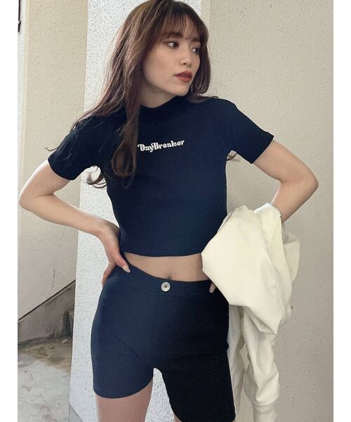 GYDA(ジェイダ)の「リブタイトショートパンツ(レギンス/スパッツ・レディース・ブラック/グレー・SMALL)」の18枚目の写真