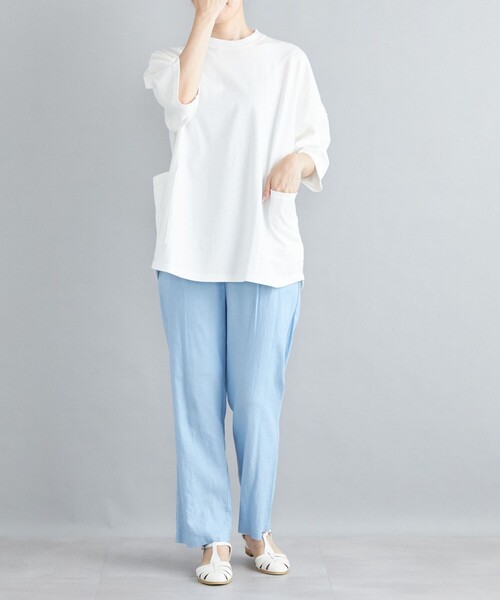 SHIPS any（シップス エニィ）の「SHIPS any: 【ユニセックス】USAコットン ドルマン キャンプポケット ビックシルエット Tシャツ ◇（Tシャツ/カットソー・メンズ・ホワイト/チャコールグレー/ブラック/ネイビー/オリーブ・SMALL/MEDIUM/LARGE）」の13枚目の写真