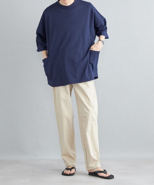 SHIPS any（シップス エニィ）の「SHIPS any: 【ユニセックス】USAコットン ドルマン キャンプポケット ビックシルエット Tシャツ ◇（Tシャツ/カットソー・メンズ・ホワイト/チャコールグレー/ブラック/ネイビー/オリーブ・SMALL/MEDIUM/LARGE）」の21枚目の写真