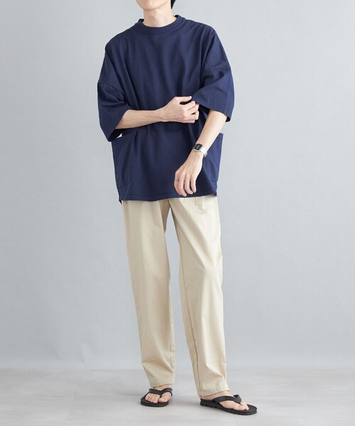 SHIPS any（シップス エニィ）の「SHIPS any: 【ユニセックス】USAコットン ドルマン キャンプポケット ビックシルエット Tシャツ ◇（Tシャツ/カットソー・メンズ・ホワイト/チャコールグレー/ブラック/ネイビー/オリーブ・SMALL/MEDIUM/LARGE）」の22枚目の写真