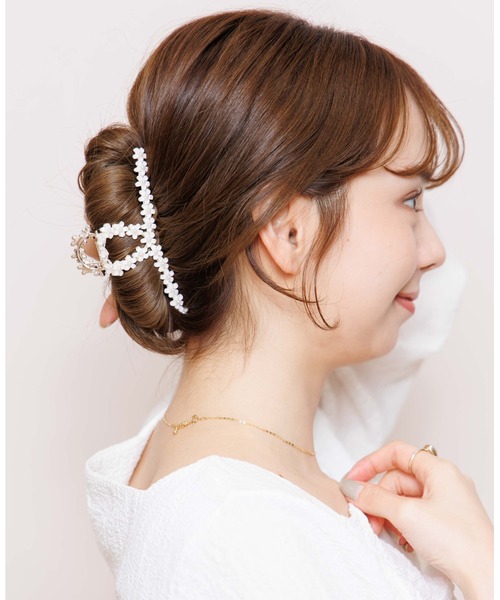 flower（フラワー）の「ブルーミングクリップ（バレッタ/ヘアクリップ・レディース・ホワイト/ホワイト系その他/ブラック・FREE）」の4枚目の写真