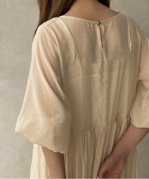 apres jour clair（アプレジュールクレア）の「【apres jour clair】シアーティアードワンピース【ZOZOTOWN限定アイテム】（ワンピース・レディース・ベージュ/アイボリー/ブラウン系その他・X-LARGE/フリー）」の10枚目の写真