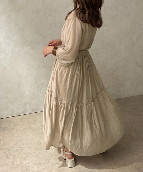 apres jour clair（アプレジュールクレア）の「【apres jour clair】シアーティアードワンピース【ZOZOTOWN限定アイテム】（ワンピース・レディース・ベージュ/アイボリー/ブラウン系その他・X-LARGE/フリー）」の21枚目の写真