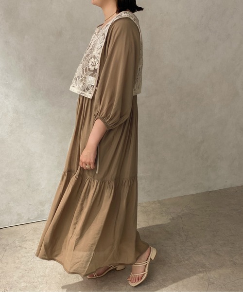 apres jour clair（アプレジュールクレア）の「【apres jour clair】シアーティアードワンピース【ZOZOTOWN限定アイテム】（ワンピース・レディース・ベージュ/アイボリー/ブラウン系その他・X-LARGE/フリー）」の13枚目の写真