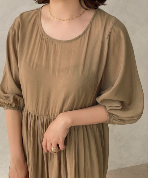 apres jour clair（アプレジュールクレア）の「【apres jour clair】シアーティアードワンピース【ZOZOTOWN限定アイテム】（ワンピース・レディース・ベージュ/アイボリー/ブラウン系その他・X-LARGE/フリー）」の15枚目の写真