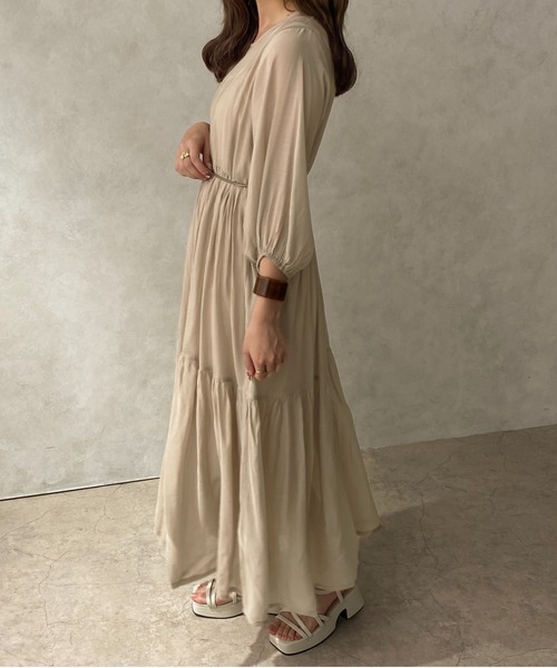apres jour clair（アプレジュールクレア）の「【apres jour clair】シアーティアードワンピース【ZOZOTOWN限定アイテム】（ワンピース・レディース・ベージュ/アイボリー/ブラウン系その他・X-LARGE/フリー）」の19枚目の写真