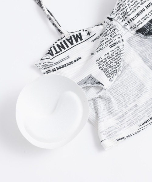 BLONDEY(ブロンディ)の「カップ付きニュースペーパーキャミソール(キャミソール・レディース・ホワイト/ブラック・FREE)」の11枚目の写真
