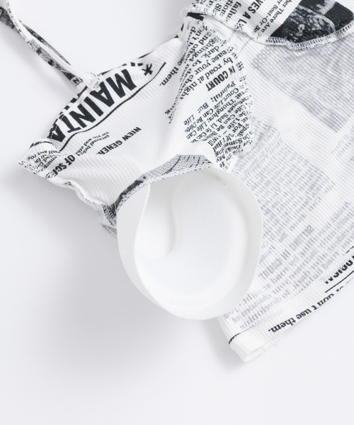 BLONDEY(ブロンディ)の「カップ付きニュースペーパーキャミソール(キャミソール・レディース・ホワイト/ブラック・FREE)」の15枚目の写真