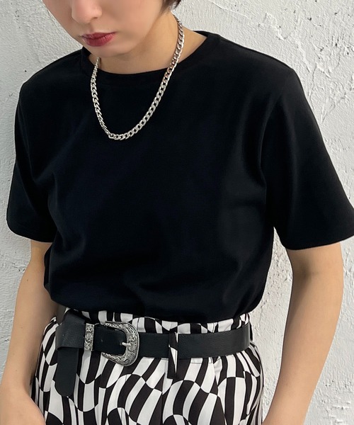 apres jour mignon(アプレジュールミニョン)の「カラーTシャツ【ZOZOTOWN限定アイテム】(Tシャツ/カットソー・レディース・ブラック/オフホワイト/ピンク/イエロー/ブルー/グリーン・X-LARGE/フリー)」の3枚目の写真
