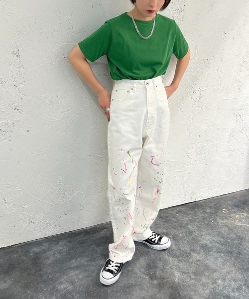 apres jour mignon(アプレジュールミニョン)の「カラーTシャツ【ZOZOTOWN限定アイテム】(Tシャツ/カットソー・レディース・ブラック/オフホワイト/ピンク/イエロー/ブルー/グリーン・X-LARGE/フリー)」の17枚目の写真