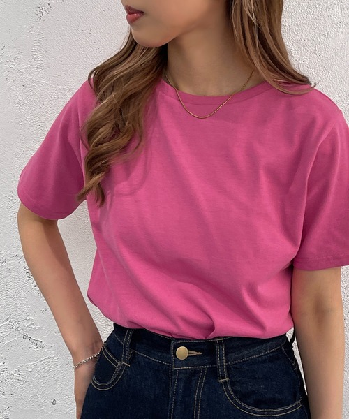 apres jour mignon(アプレジュールミニョン)の「カラーTシャツ【ZOZOTOWN限定アイテム】(Tシャツ/カットソー・レディース・ブラック/オフホワイト/ピンク/イエロー/ブルー/グリーン・X-LARGE/フリー)」の19枚目の写真