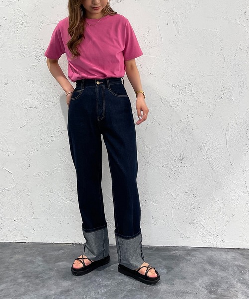 apres jour mignon(アプレジュールミニョン)の「カラーTシャツ【ZOZOTOWN限定アイテム】(Tシャツ/カットソー・レディース・ブラック/オフホワイト/ピンク/イエロー/ブルー/グリーン・X-LARGE/フリー)」の15枚目の写真