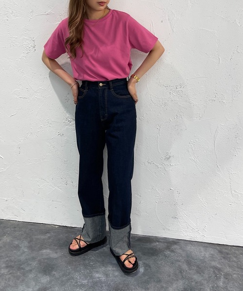 apres jour mignon(アプレジュールミニョン)の「カラーTシャツ【ZOZOTOWN限定アイテム】(Tシャツ/カットソー・レディース・ブラック/オフホワイト/ピンク/イエロー/ブルー/グリーン・X-LARGE/フリー)」の10枚目の写真