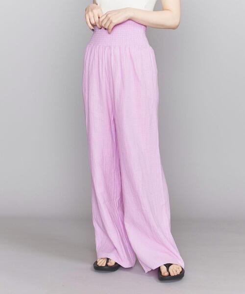 Lepidos（レピドス）の「＜Lepidos＞コットンガーゼ レイジーパンツ -ウォッシャブル-（その他パンツ・レディース・イエロー/ダークグレー/ライラック・FREE）」の3枚目の写真