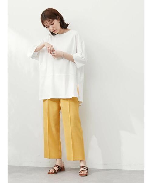 Green Parks(グリーンパークス)の「バックスリットチュニック(Tシャツ/カットソー・レディース・ブラック/ベージュ/オフホワイト/グリーン・FREE)」の5枚目の写真