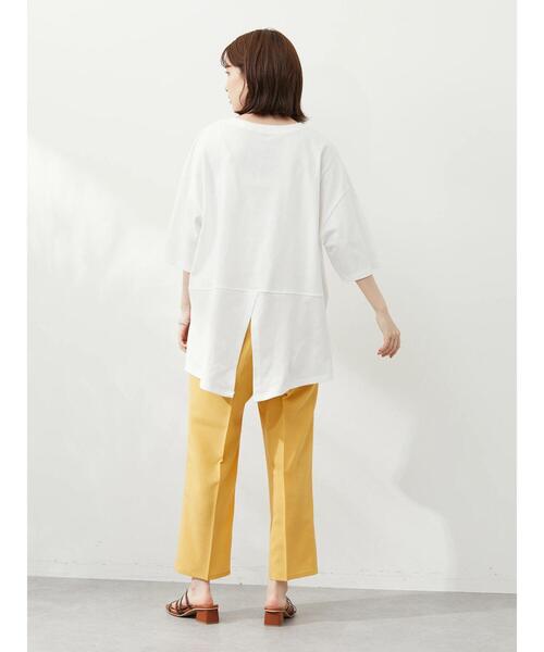 Green Parks(グリーンパークス)の「バックスリットチュニック(Tシャツ/カットソー・レディース・ブラック/ベージュ/オフホワイト/グリーン・FREE)」の7枚目の写真