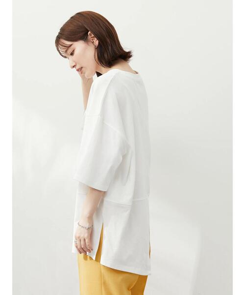 Green Parks(グリーンパークス)の「バックスリットチュニック(Tシャツ/カットソー・レディース・ブラック/ベージュ/オフホワイト/グリーン・FREE)」の8枚目の写真