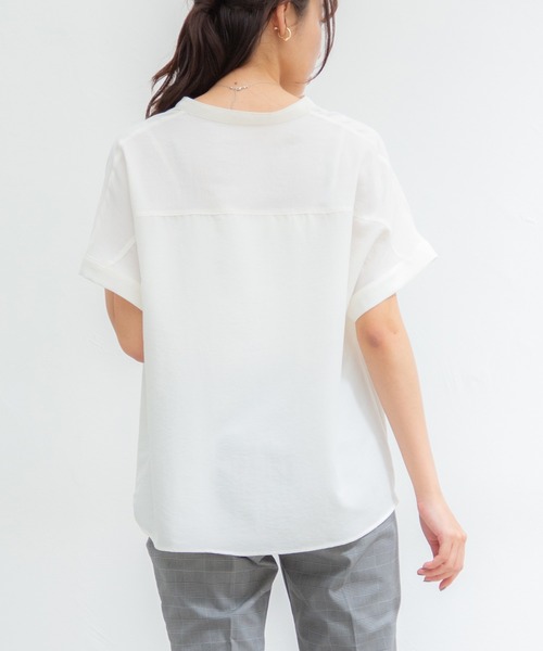 Honeys（ハニーズ）の「裾タックブラウス（シャツ/ブラウス・レディース・ホワイト系その他/アイボリー/ブルー系その他/ダークブルー/ネイビー系/カーキ・LL/L/M）」の9枚目の写真