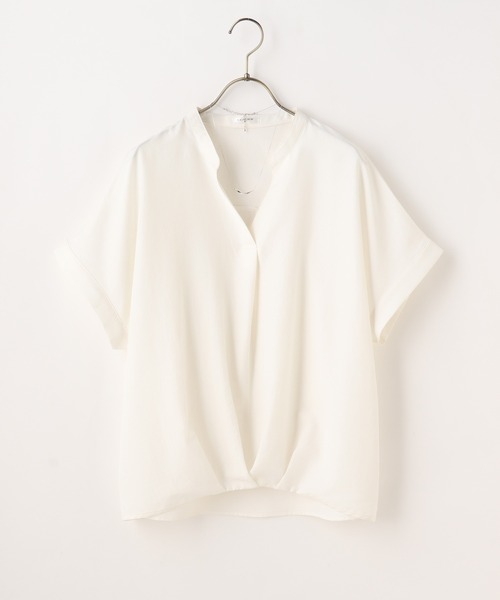 Honeys（ハニーズ）の「裾タックブラウス（シャツ/ブラウス・レディース・ホワイト系その他/アイボリー/ブルー系その他/ダークブルー/ネイビー系/カーキ・LL/L/M）」の10枚目の写真