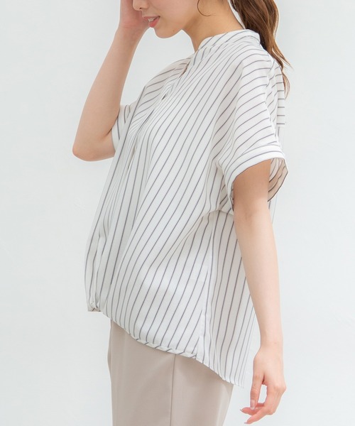 Honeys（ハニーズ）の「裾タックブラウス（シャツ/ブラウス・レディース・ホワイト系その他/アイボリー/ブルー系その他/ダークブルー/ネイビー系/カーキ・LL/L/M）」の14枚目の写真